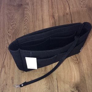 Black purse filler organizer with key strap